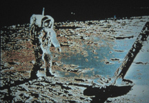 A image of a astronaut on the moon.
