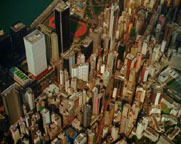 A bird's eye view of the city.
