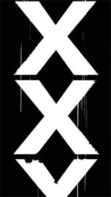 A image of three white X's on a black background.